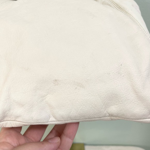 Vintage Coach Ashley White Silver Leather Convertible Crossbody Shoulder Handbag - Picture 8 of 15